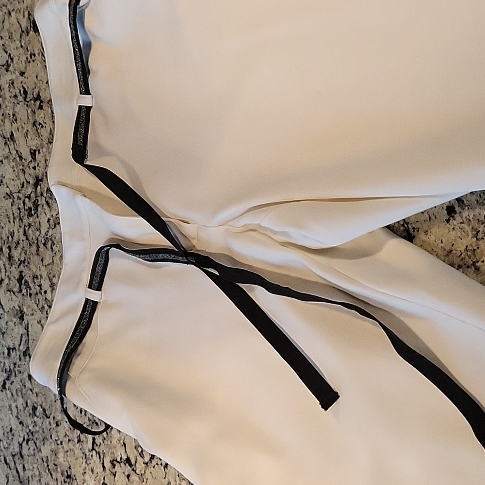 White dress pants with belt